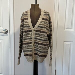 Michael Ross Hand Framed 100% Wool Cardigan Size XL